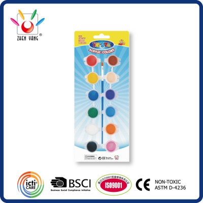 12 COLOR 5ML ACRYLIC PAINT SET IN BLISTER PACKAGE